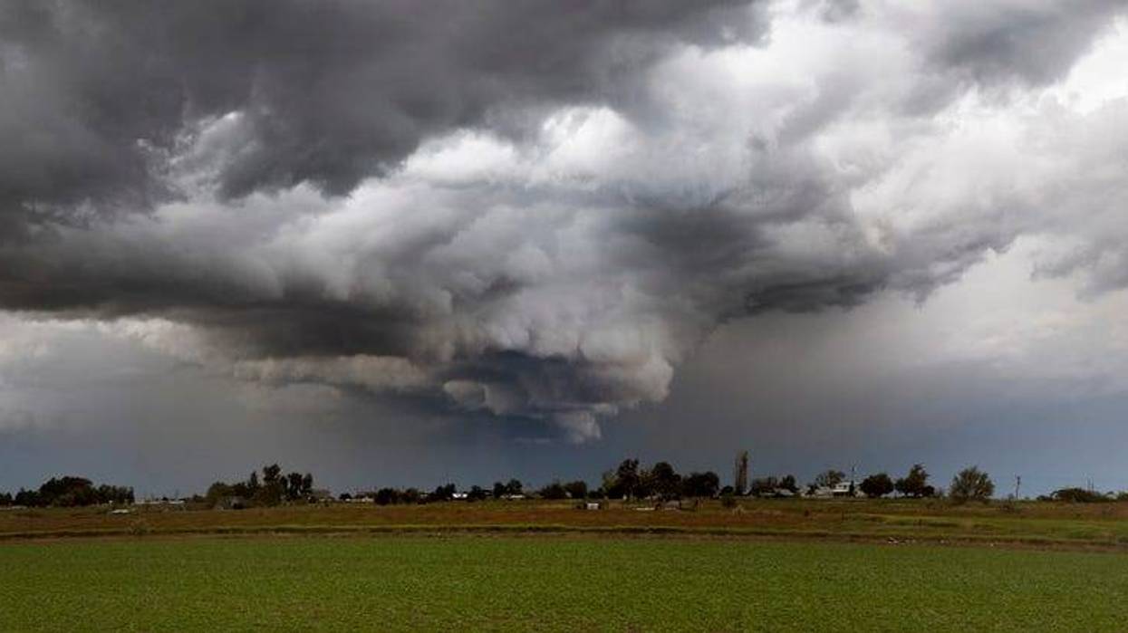 Storm clouds forming a tornado