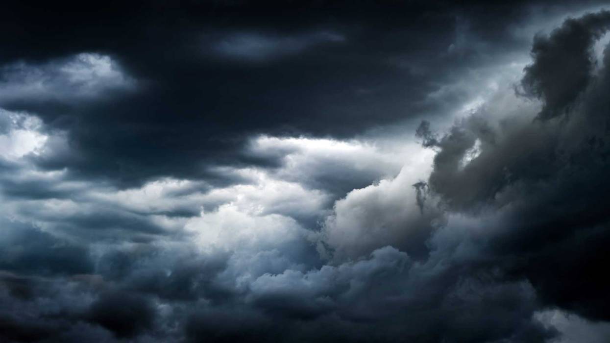 Storm clouds in a hurricane.