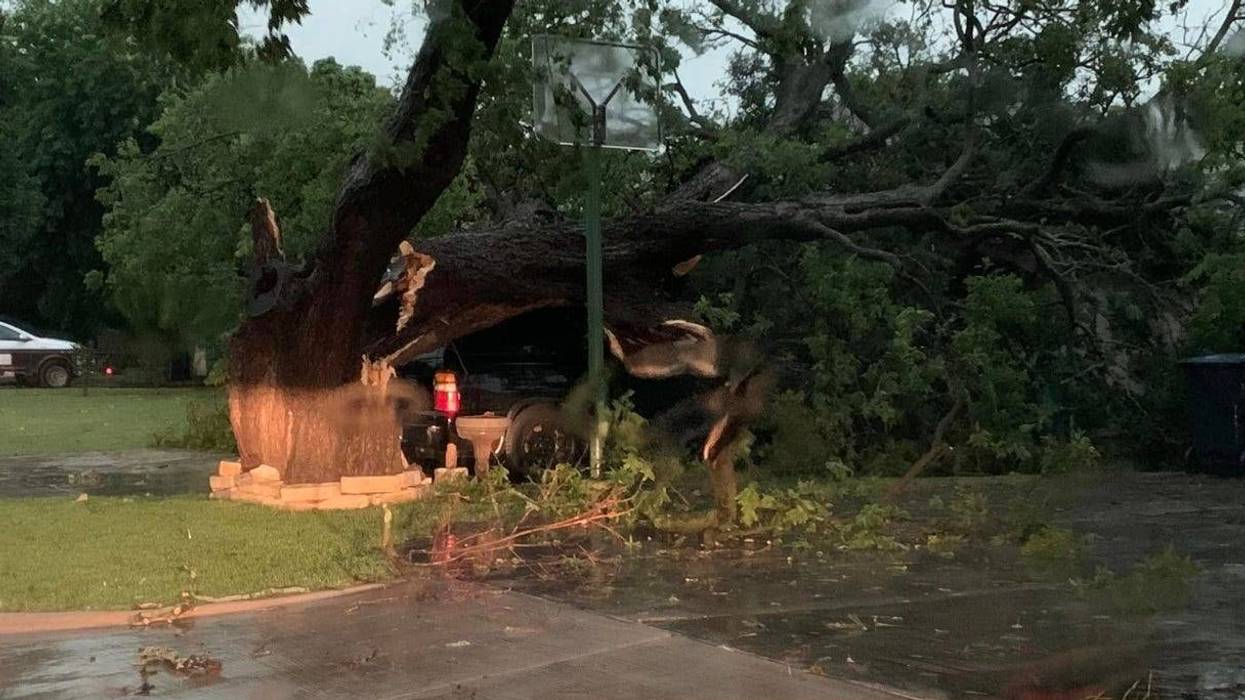 Storm damage in Denton, Texas on Tuesday, May 28, 2024.