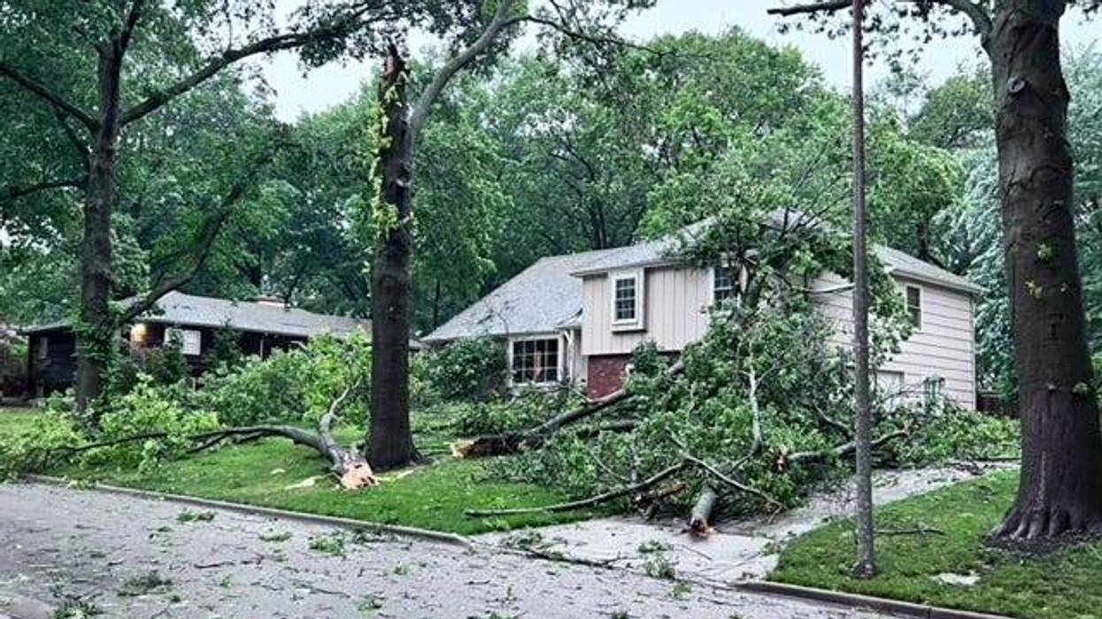 Storm damage in Leawood, KS