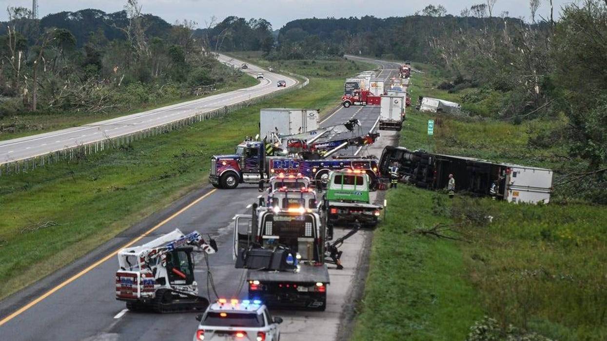 Storm damage long I-96 in Williamston