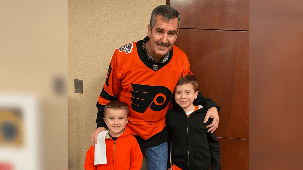 Strauss kids with their 'Pop'