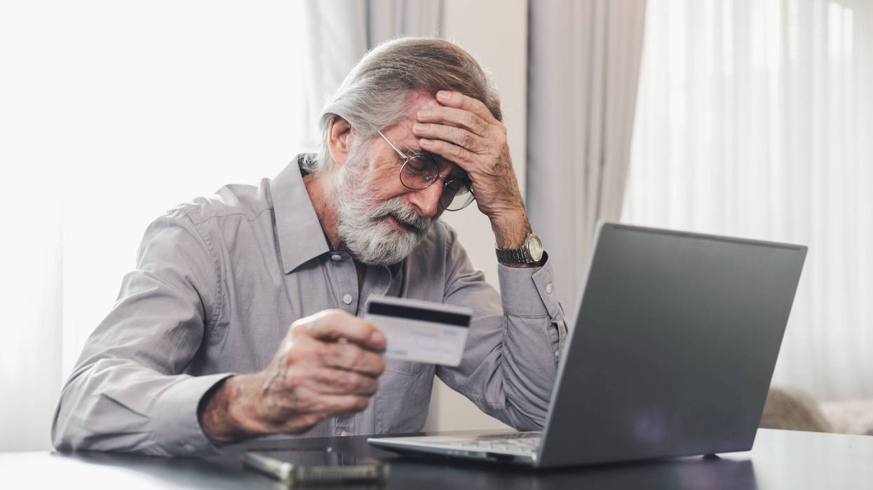 stressed older man