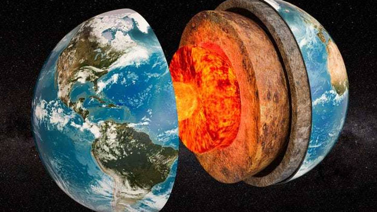 Structure of planet Earth in space, 3D rendering. The source of the map - https://svs.gsfc.nasa.gov/3615
