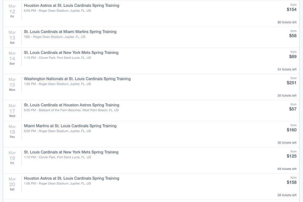 StubHub Cardinals tickets