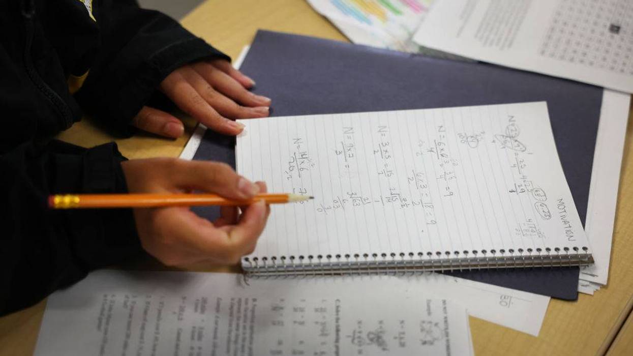 Student taking test