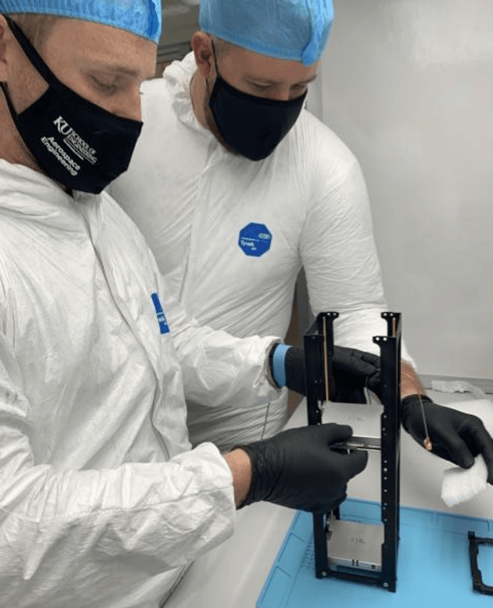 Students at the University of Kansas are working on a mini satellite.