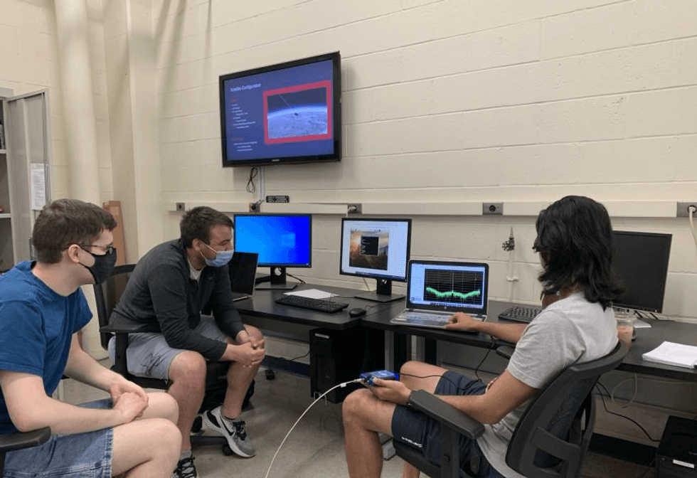 Students at the University of Kansas are working on a mini satellite.