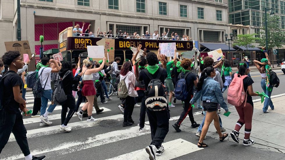 Students from several area schools protested against the Supreme Court