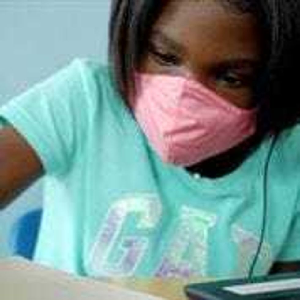 Students learning remotely at Marillac House