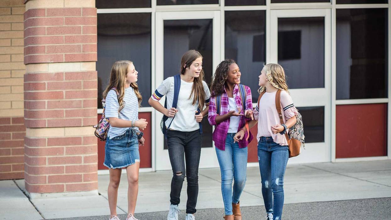 Students leaving school