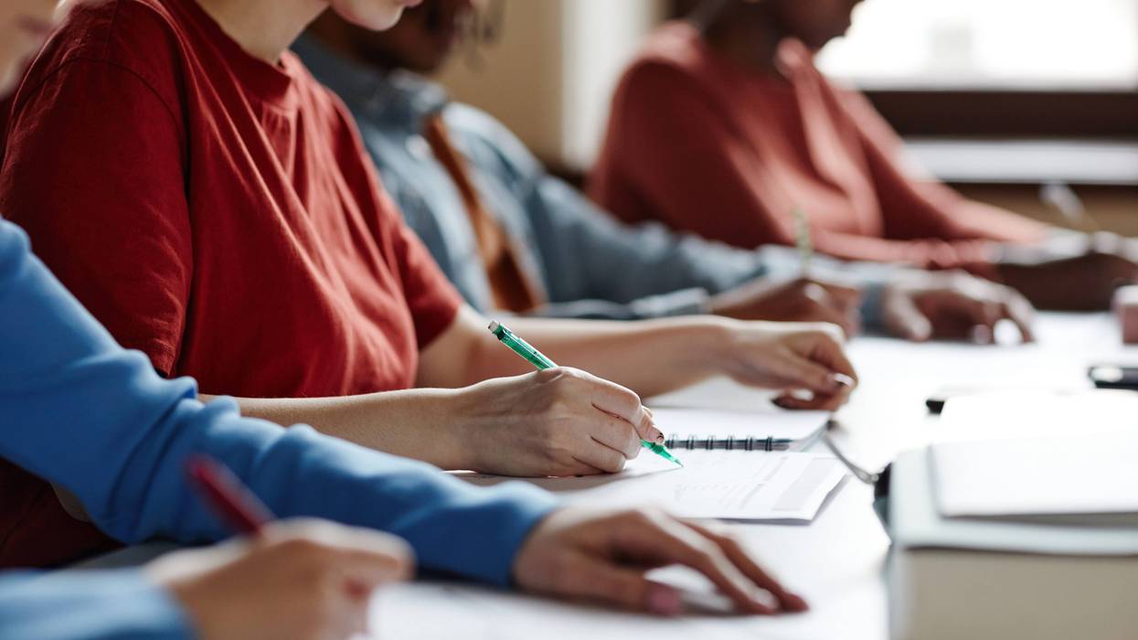 Students taking a test
