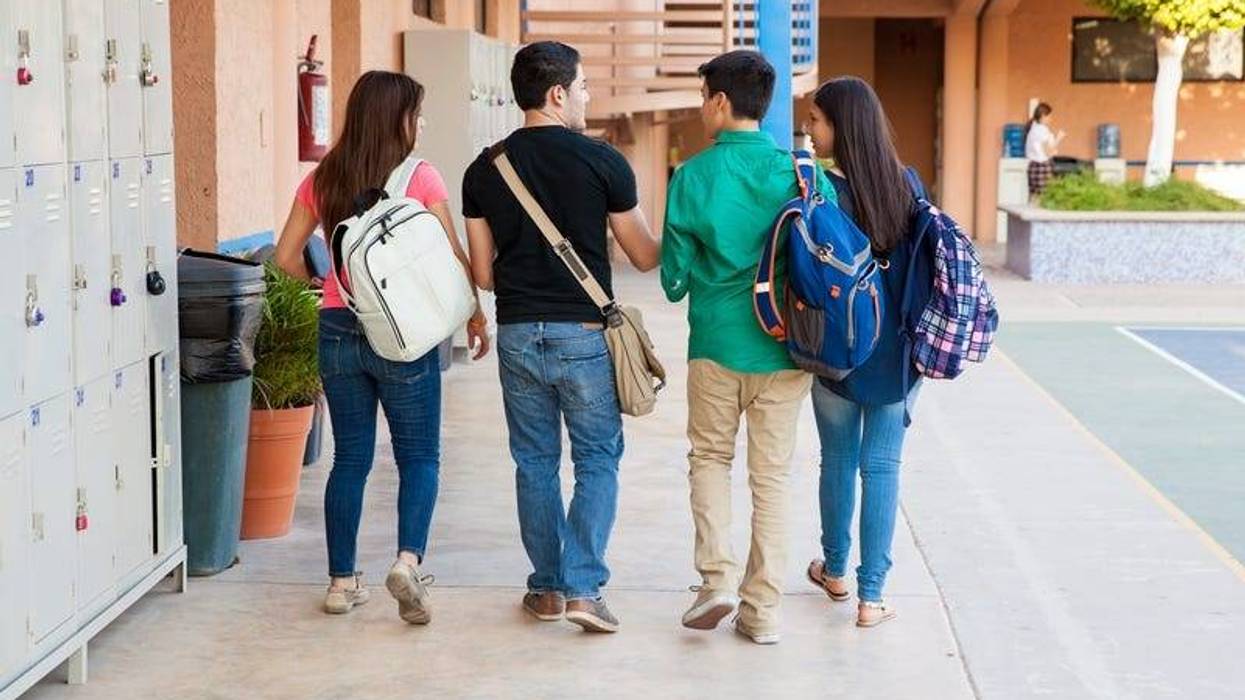 Students Walking In School