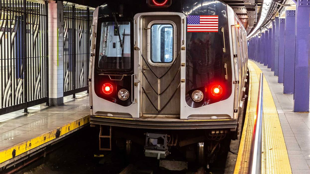 Subway train wagon in station, New York City, USA