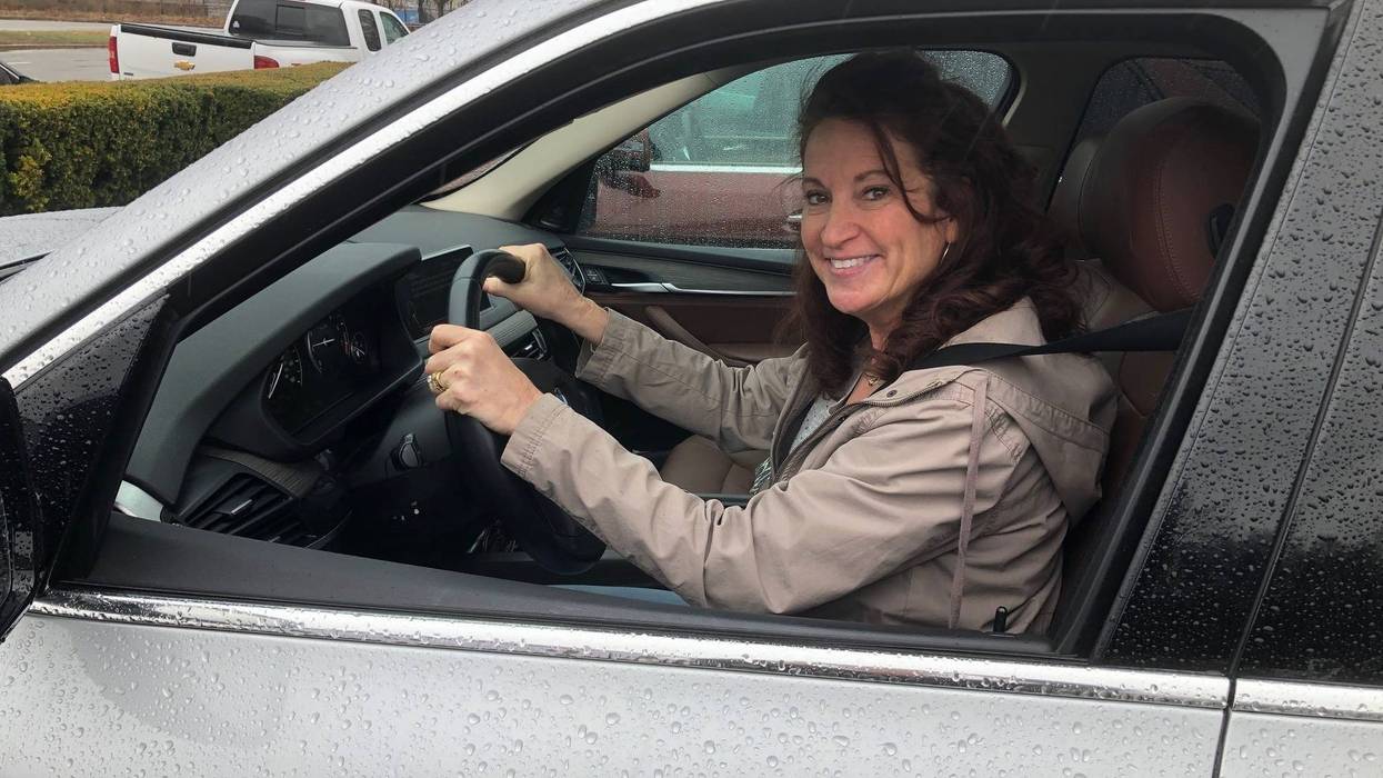 Sue In Her Car