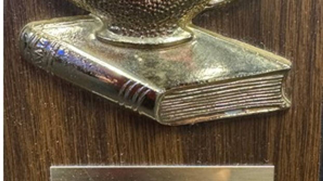 Sue's Valedictorian Trophy
