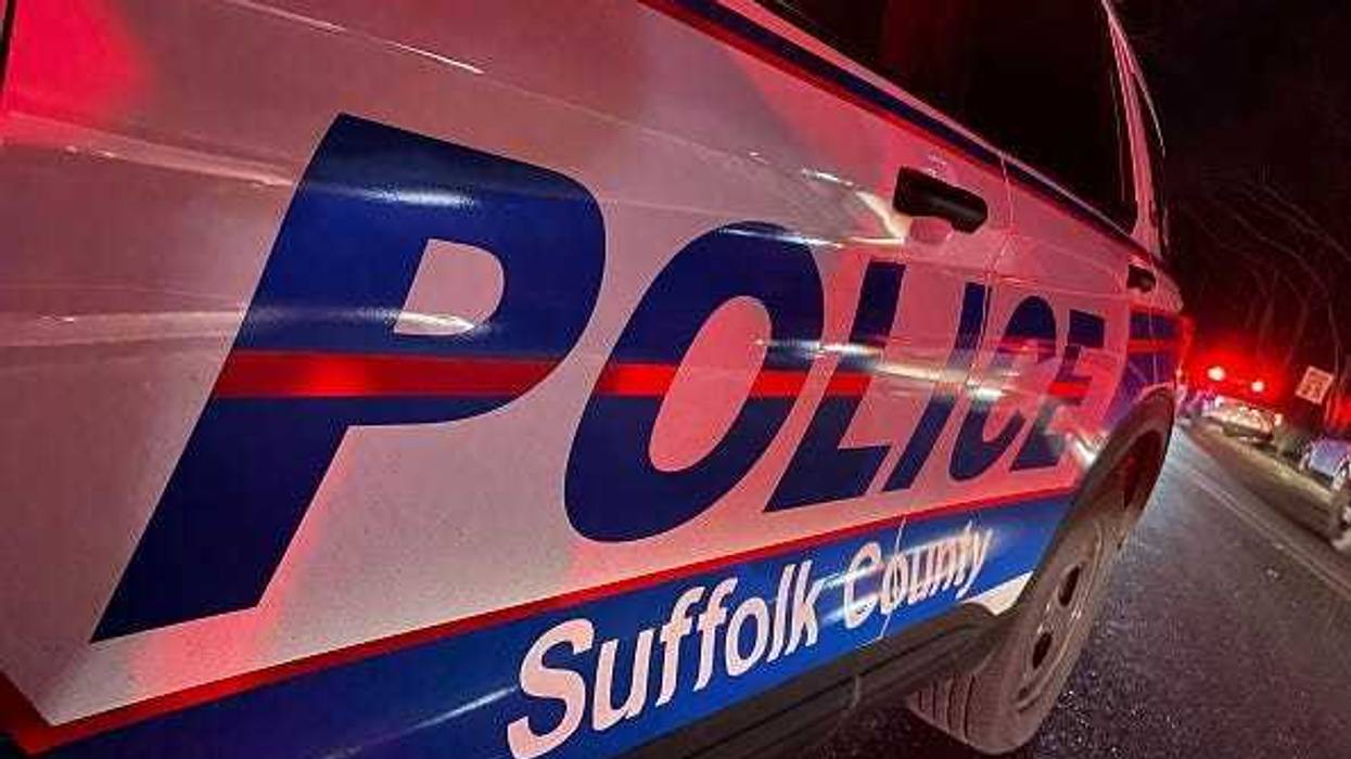 Suffolk County, New York police vehicle at the scene of an investigation in Medford, New York on December 28 2022.