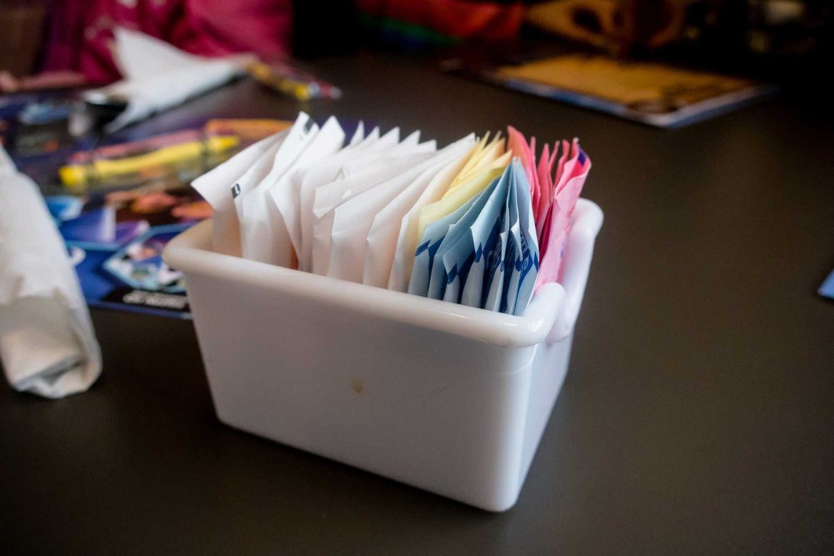 Sugar packets and sweetener