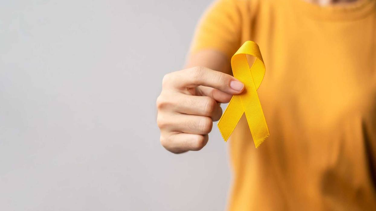Suicide prevention ribbon.