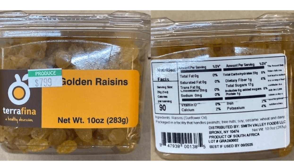 Sunco & Frenchie issued a recall on Aug. 26, 2024, for its Terrafina Golden Raisins due to undeclared sulfites, which could be deadly to people with allergies.