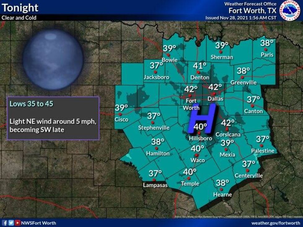 Sunday night forecast