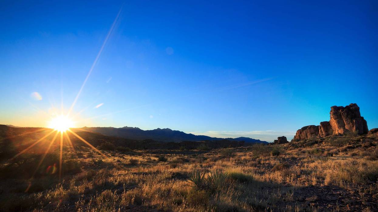 Sunrise at Monolith Garden in Kingman Arizona