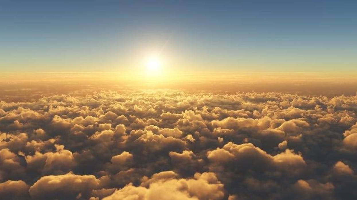 sunset above clouds