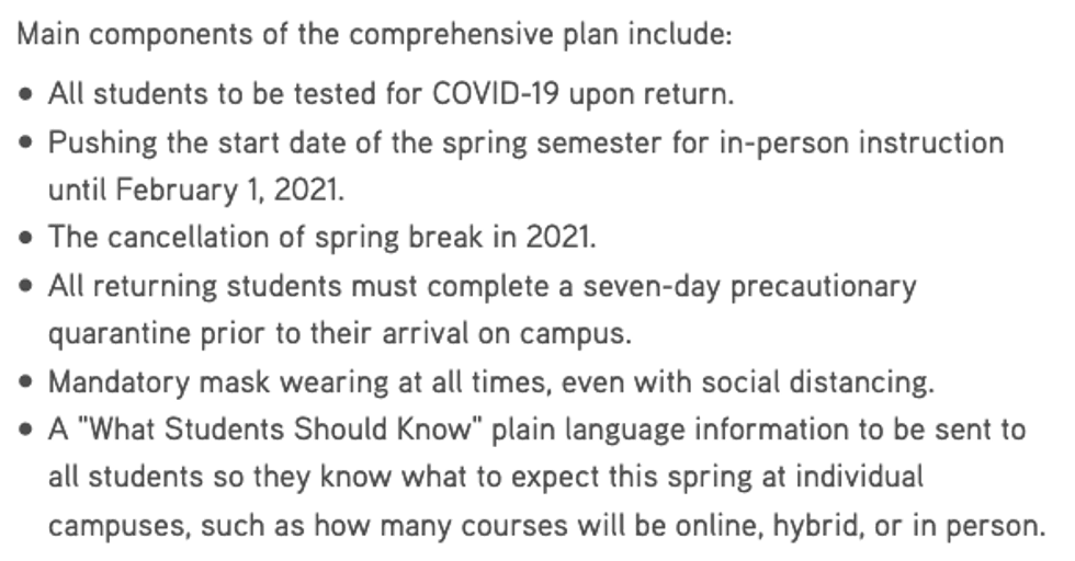 SUNY spring semester