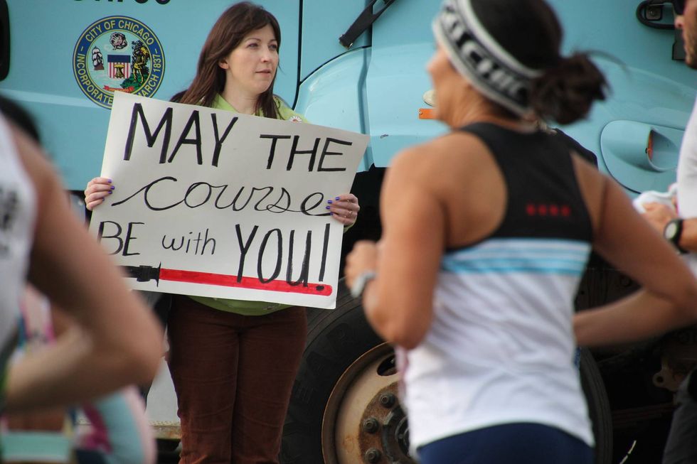 Supporters at the Chicago Marathon