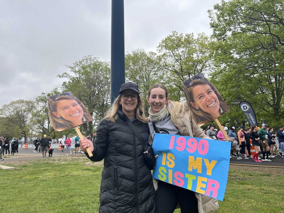 Supporters at the Long Island Marathon on May 5, 2024 in Eisenhower Park in East Meadow, N.Y.