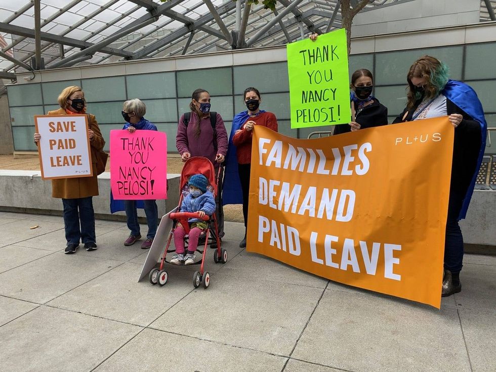 Supporters gather outside Nancy Pelosi