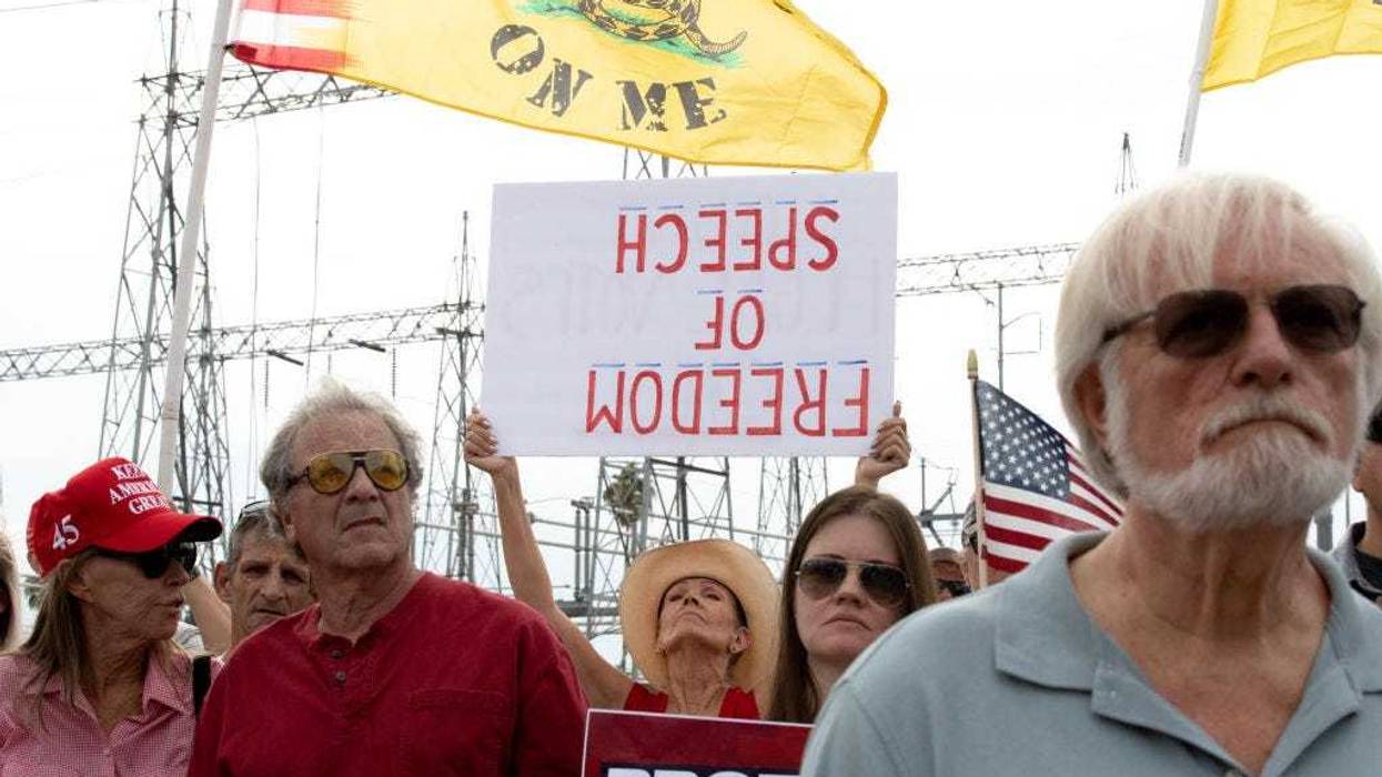 Supporters of President Donald Trump gather to protest the election results at the Maricopa County Elections Department office on November 6, 2020 in Phoenix, Arizona.
