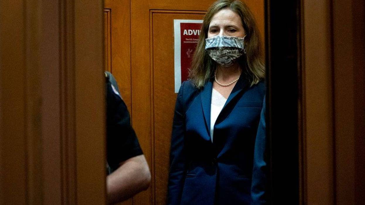 Supreme Court nominee Judge Amy Coney Barrett departs the U.S. Capitol on October 21, 2020 in Washington, DC.