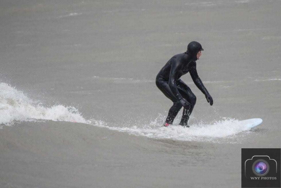 Surfing in Hamburg in December