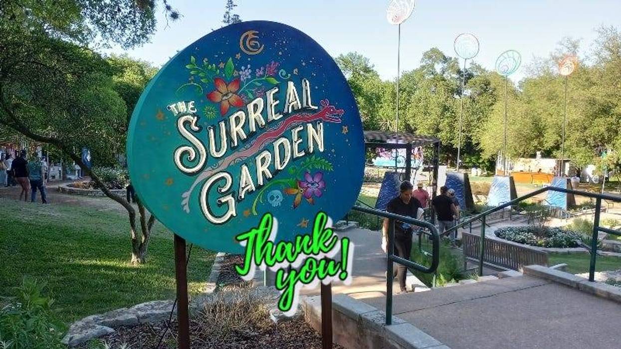 Surreal Garden sign @ Zilker Botanical Garden created by Ion Art April 2023/ HR