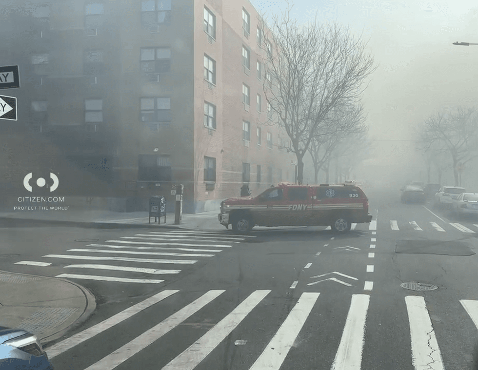 Surrounding streets were smoky around the time of the fire