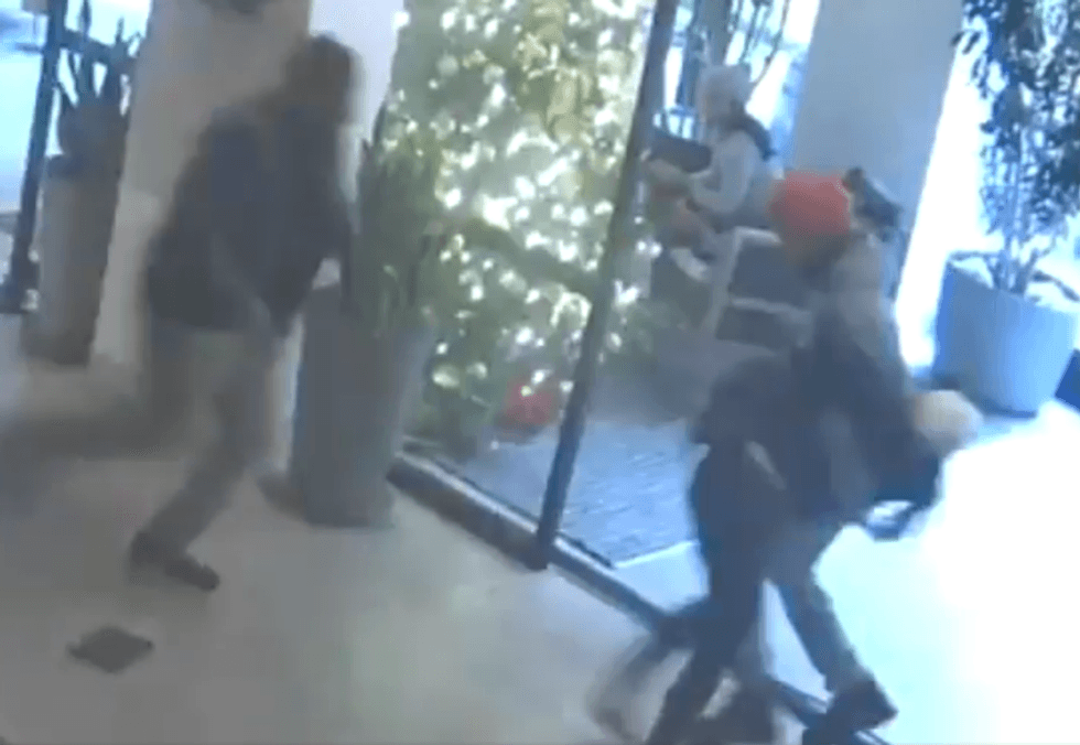 Surveillance footage of the alleged attack involving Miya Ponsetto last year.