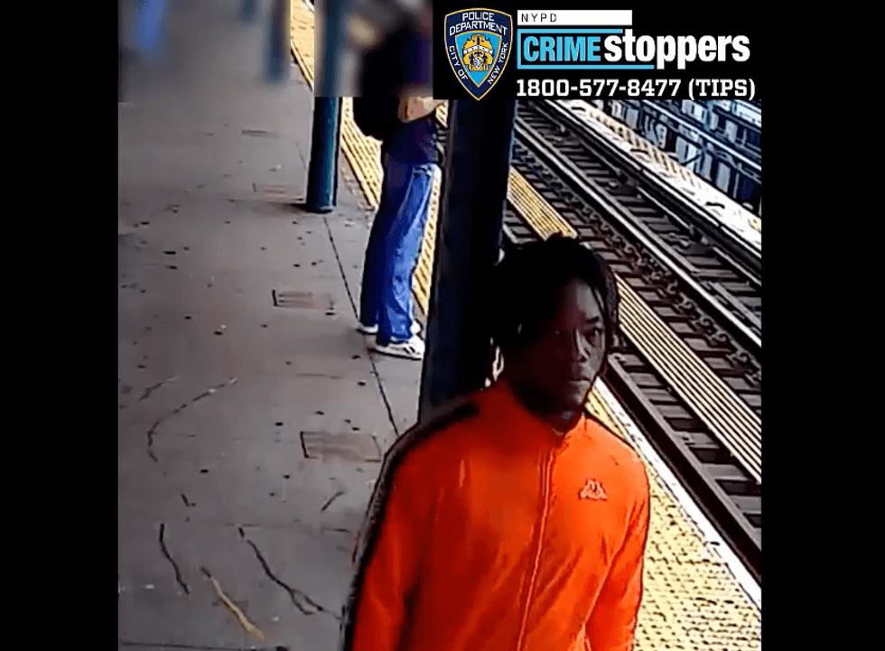 Surveillance footage shows the suspect at the Myrtle Avenue J-line station in Bedford-Stuyvesant