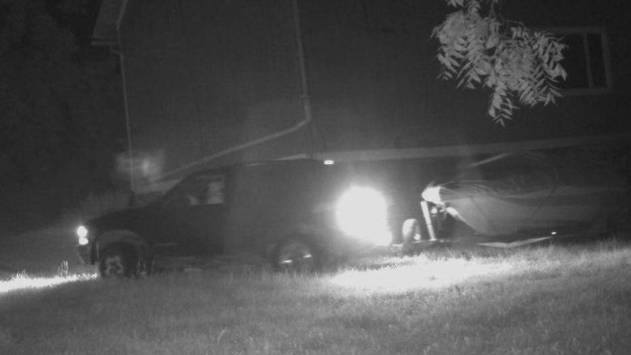 surveillance footage shows the theft of a boat