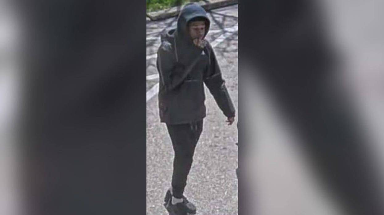 Surveillance image of a suspect in the robbery of an 84-year-old man outside a TD Bank in Haverford, Pa.