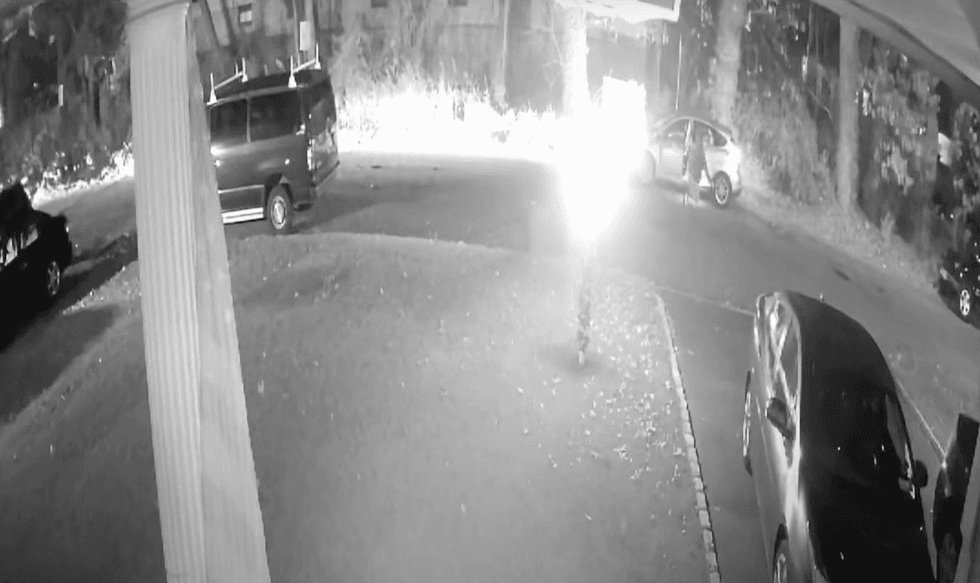 Surveillance image of hit-and-run suspect.