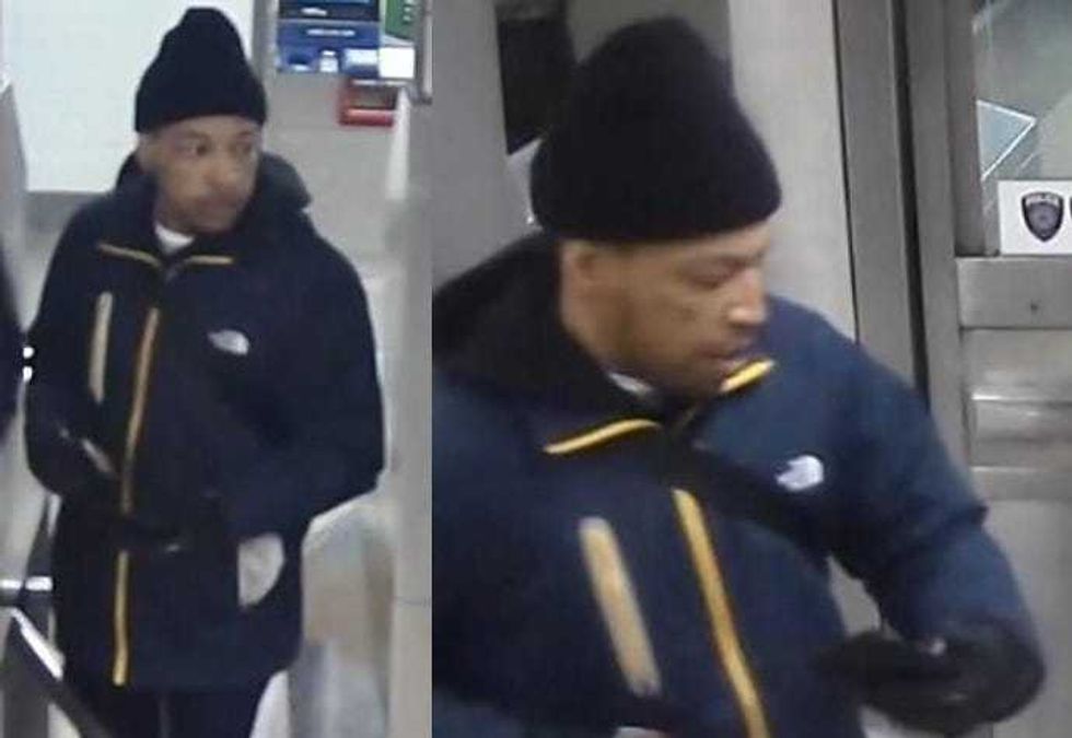 Surveillance images show the suspect in the subway