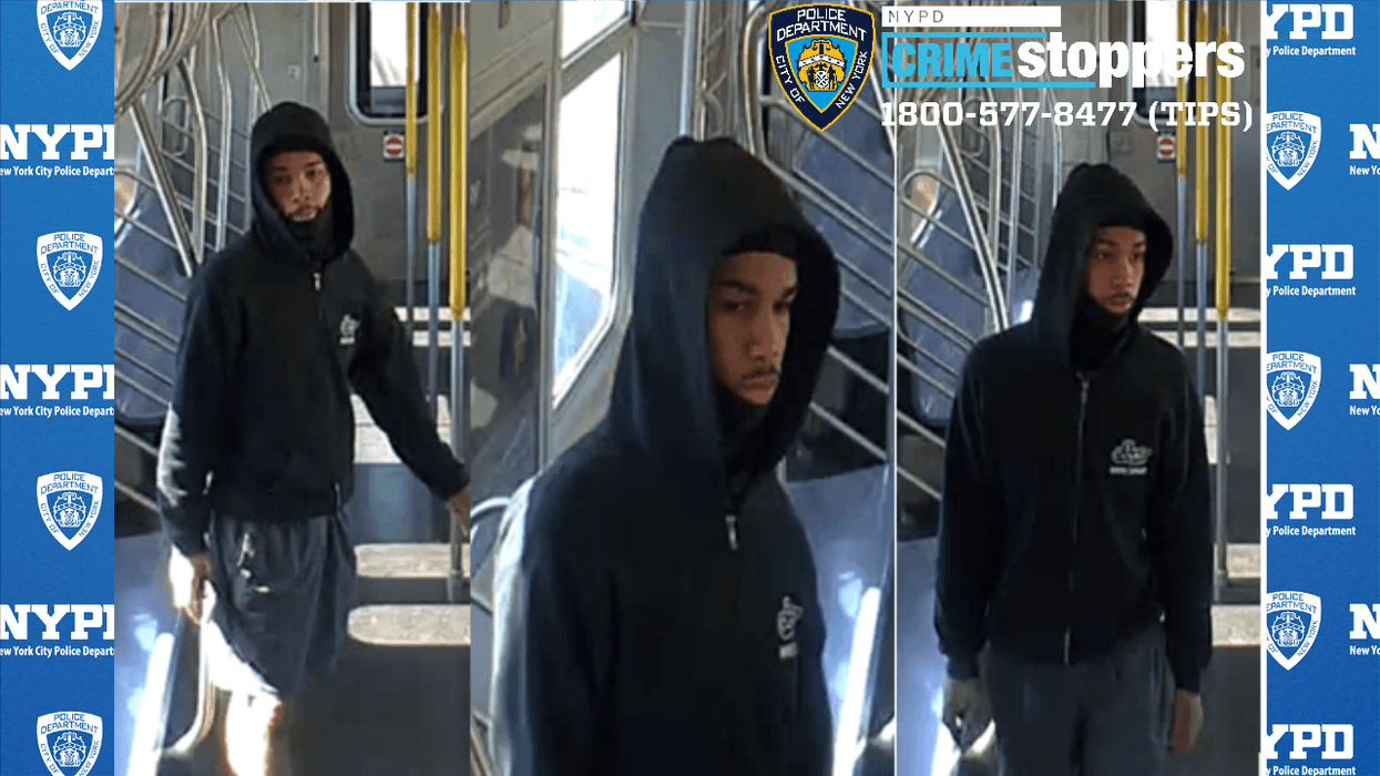 Surveillance images show the suspect on the subway train around the time of the robbery on Oct. 8