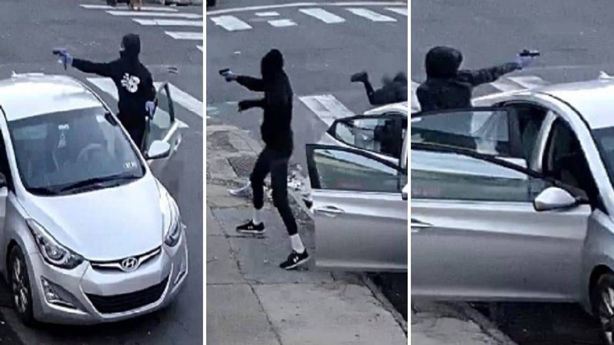 Surveillance photos of suspects who police say wounded six children and an adult Thursday night in Strawberry Mansion.