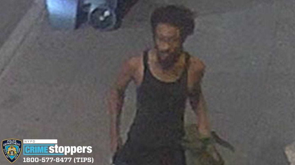 Surveillance photos show a man who allegedly sprayed an unknown chemical at officers after shoplifting from a Brooklyn Target.