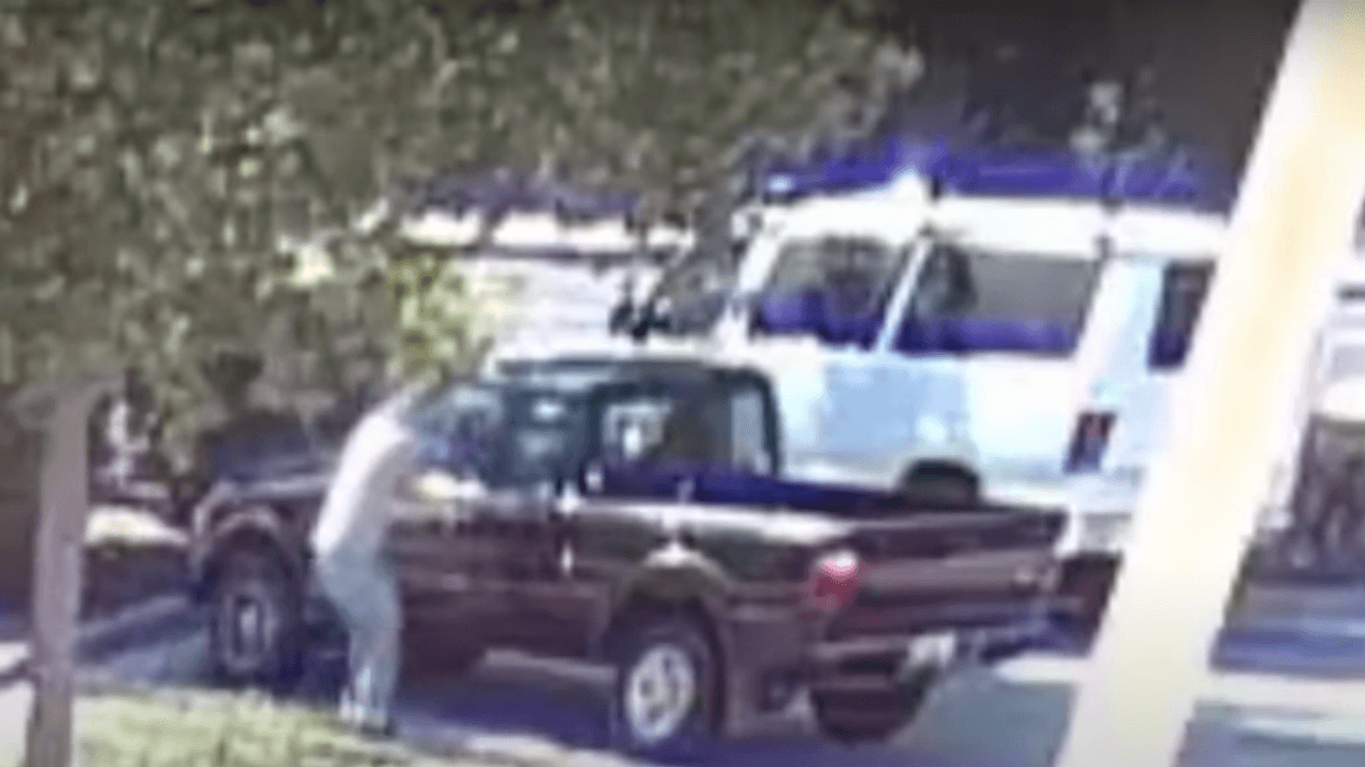 Surveillance video captured the suspect arriving and leaving the scene of a physical altercation at a pro-recall rally.