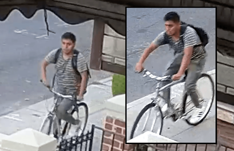 Surveillance video shows the suspect in the area on Friday, police said