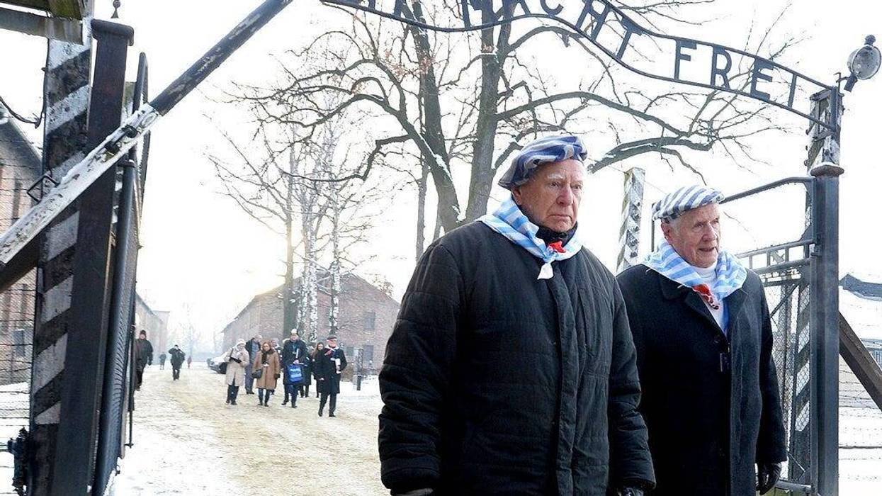 Survivors of Auschwitz gather on the 74th anniversary of the liberation of the former Nazi German death camp in Oswiecim, Poland, on Sunday, Jan. 27, 2019.
