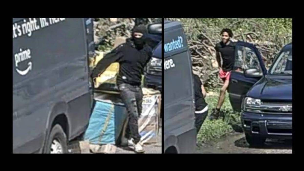 Suspects outside Amazon delivery truck on Detroit's east side