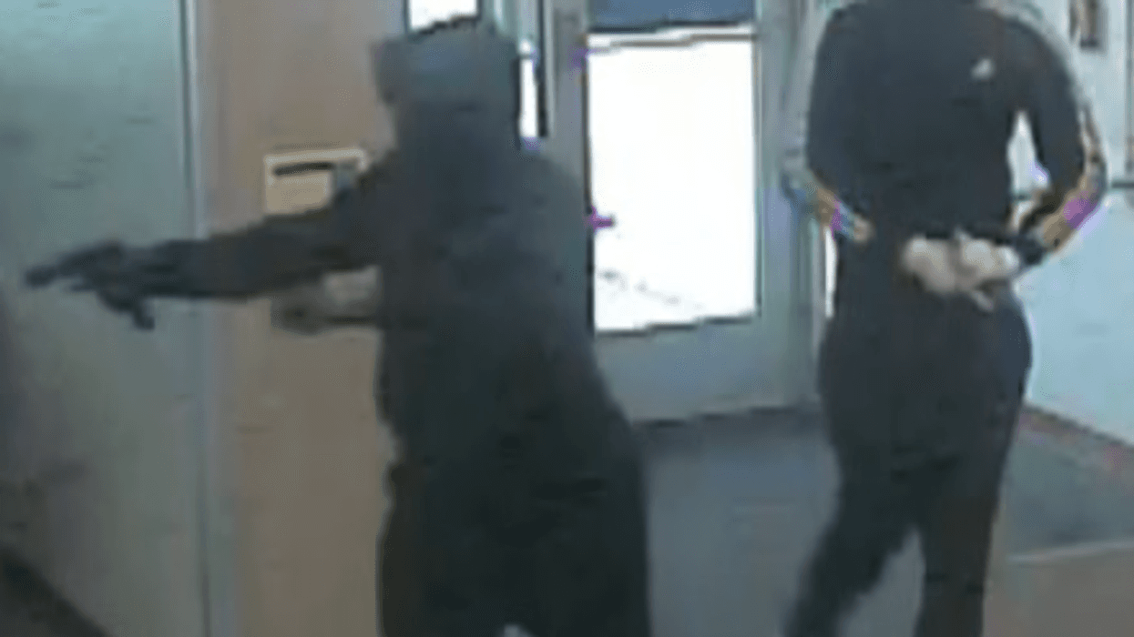 suspects robbing bank